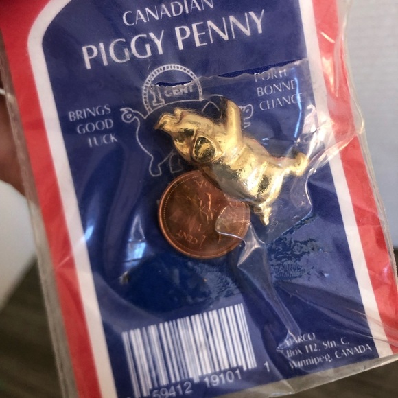 Vtg Lucky Canadian Piggy Penny Charm - Picture 3 of 9
